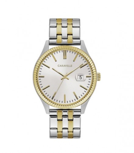 Caravelle Designed by Bulova Men's 45B148 Two-Tone Gold Stainless Bracelet Watch