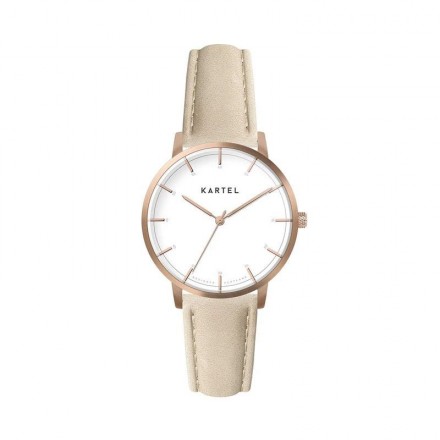 ISLA 34MM IVORY LEATHER STRAP WATCH