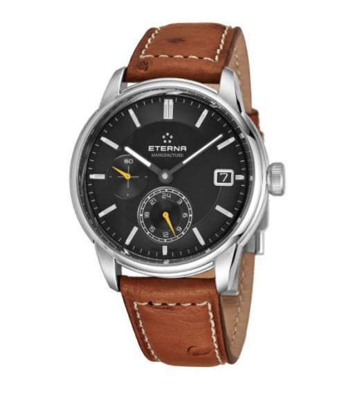 Eterna Men s 7661.41.56.1352 Adventic Grey Dial Brown Leather Strap GMT Automatic Watch