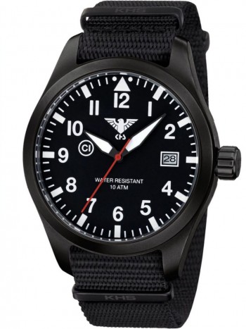 AIRBS.NB Mens Watch Airleader Black Steel Nato Band Black