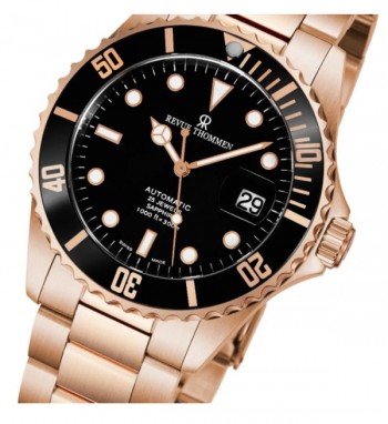 Revue Thommen Men's 17571.2167 'Diver' Black Dial Rose Goldtone Stainless Steel Automatic Swiss Made Watch