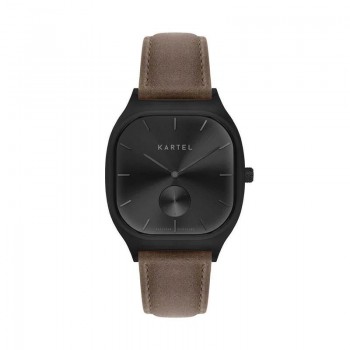 SINCLAIR 42MM BROWN LEATHER STRAP WATCH