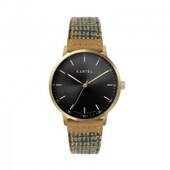 HUME 40MM BROWN FABRIC STRAP WATCH
